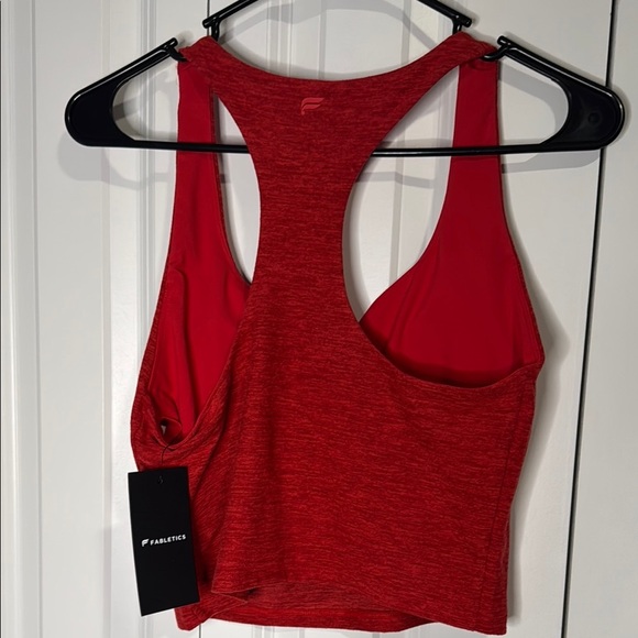 Fabletics heatherflex anywhere Red Racerback built-in bra Tank - Picture 3 of 3